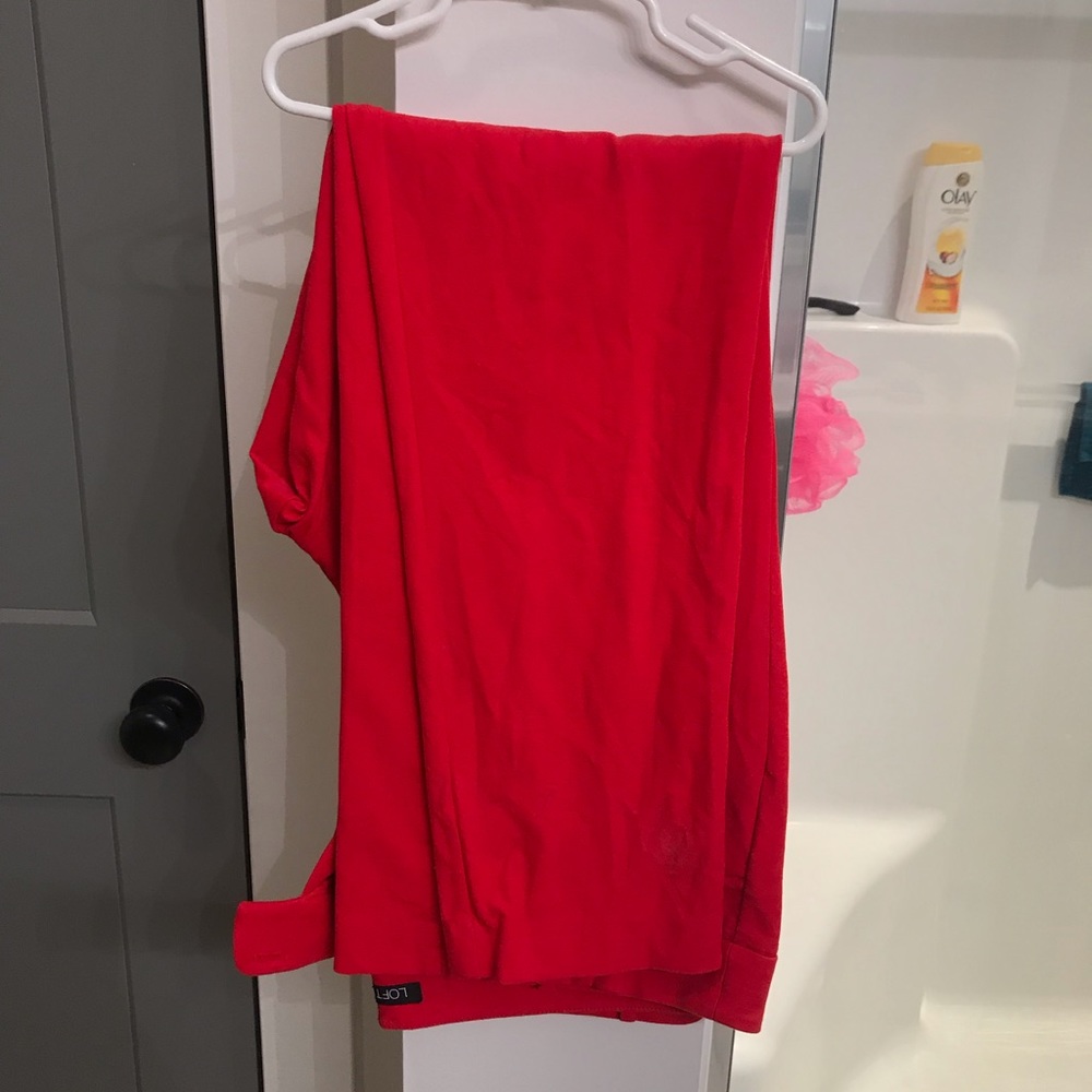 Loft red straight leg dress pants
